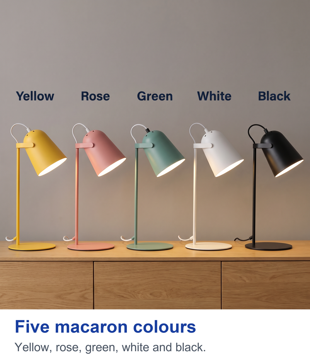 Five macaron colours