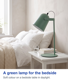 A green lamp for the bedside