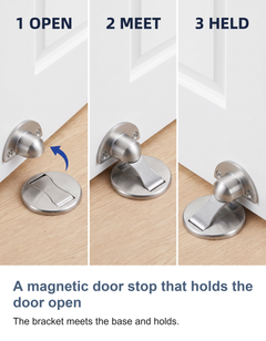 Magnetic door stop: A magnetic door stop that holds the door open