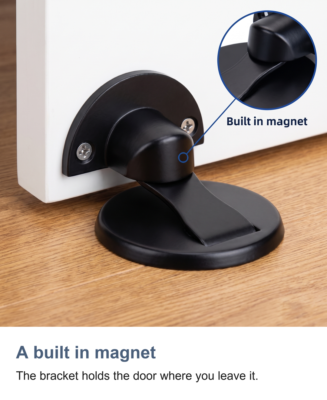 Magnetic door stop: A built in magnet