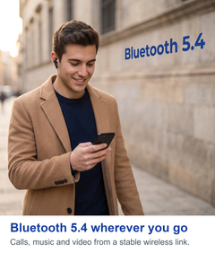 Bluetooth 5.4 wherever you go. Calls, music and video from a stable wireless link.