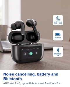Noise cancelling, battery and Bluetooth. ANC and ENC, up to 48 hours and Bluetooth 5.4.