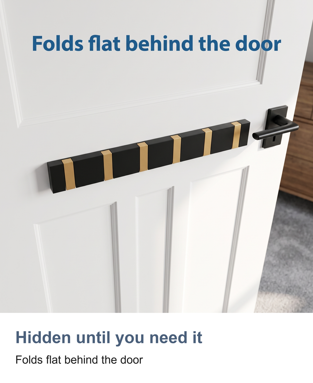 Folding wall hook rail: Hidden until you need it