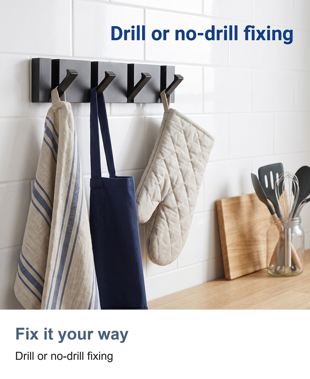 Folding wall hook rail: Fix it your way