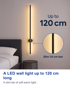 A LED wall light up to 120 cm long