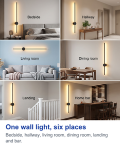 One wall light, six places