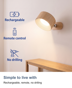 Simple to live with. Rechargeable, remote, no drilling