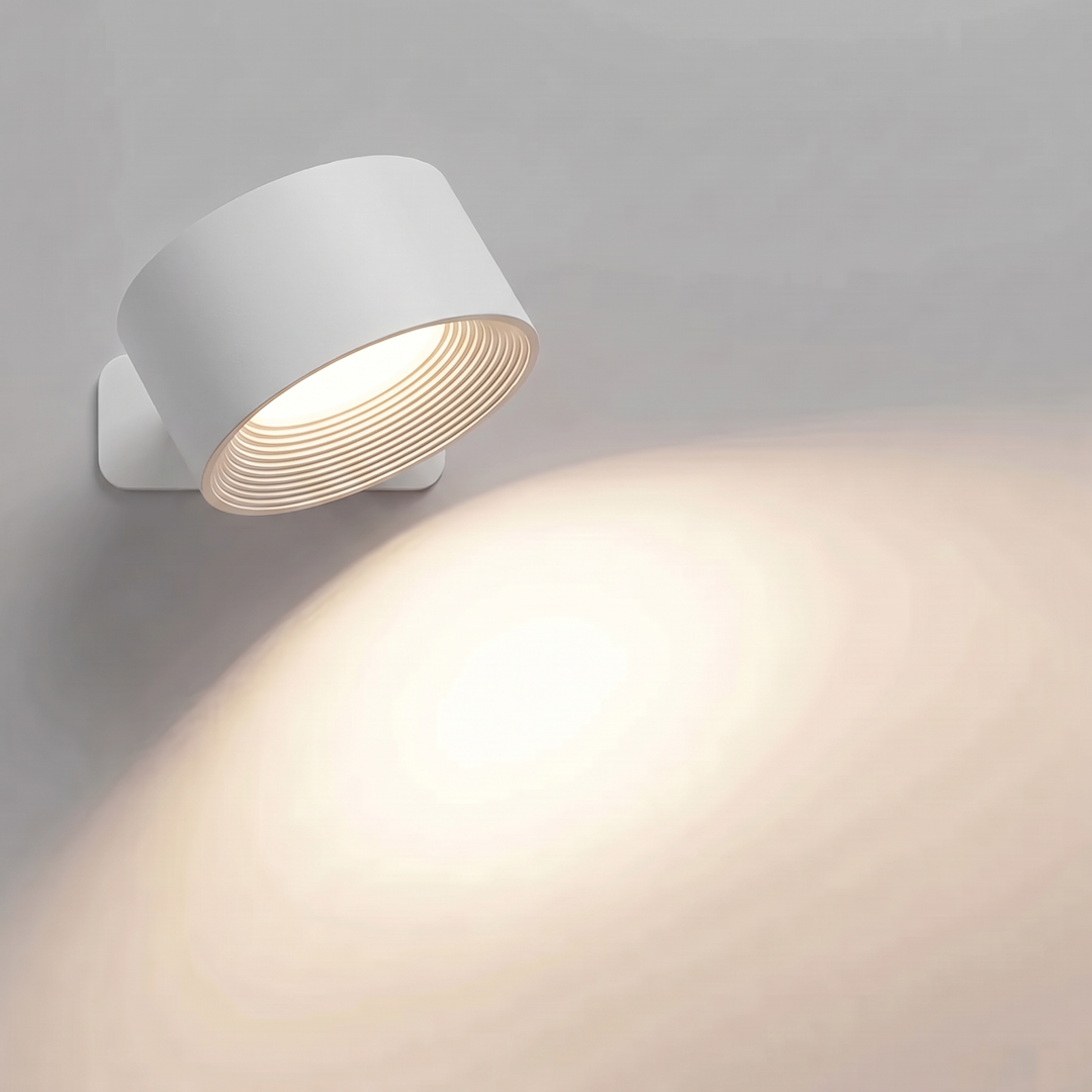 White rechargeable magnetic wall light with remote