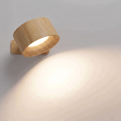 Wood effect rechargeable magnetic wall light with remote