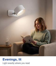 Evenings, lit. Light exactly where you read