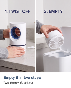 Mosquito and fly trap: Empty it in two steps
