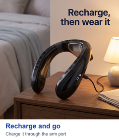 Recharge and go. Charge it through the arm port