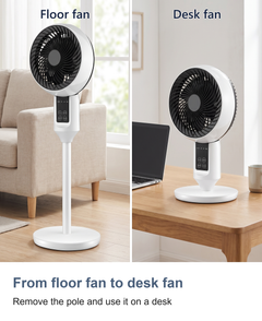 From floor fan to desk fan. Remove the pole and use it on a desk