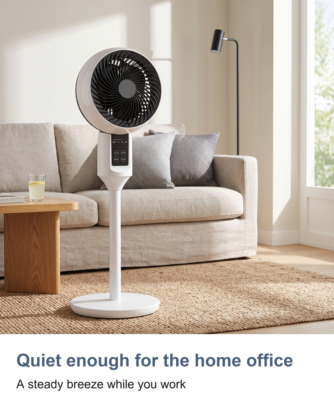 Quiet enough for the home office. A steady breeze while you work