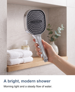 A bright, modern shower