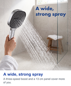 A wide, strong spray