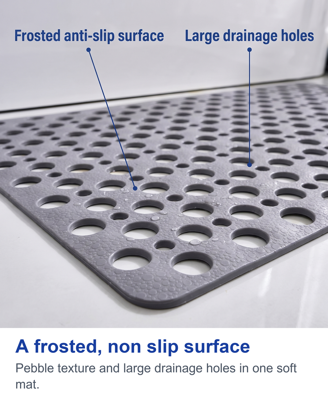 A frosted, non slip surface