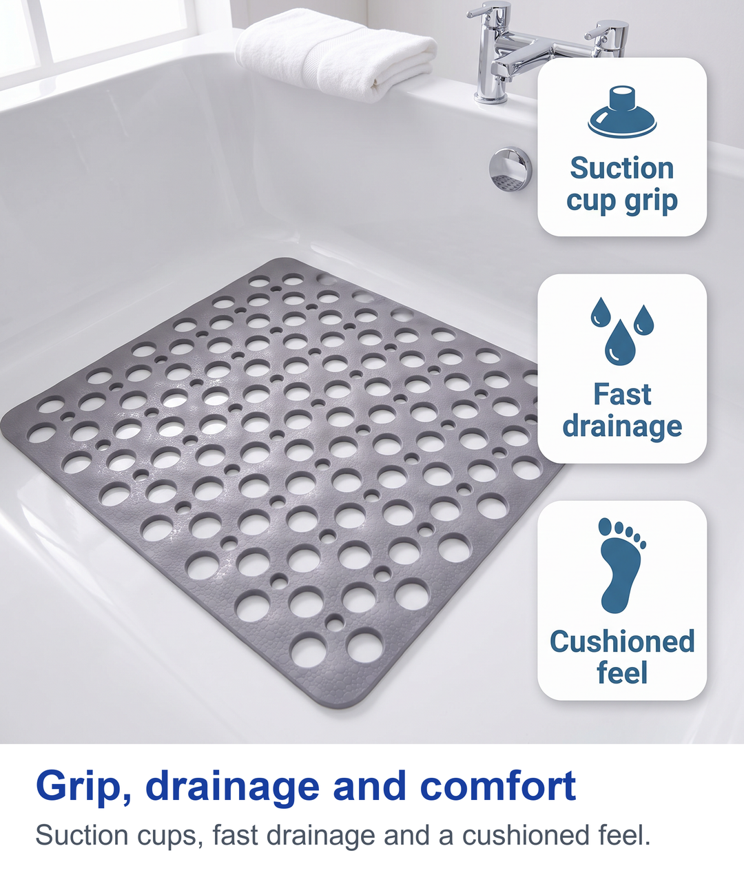 Grip, drainage and comfort