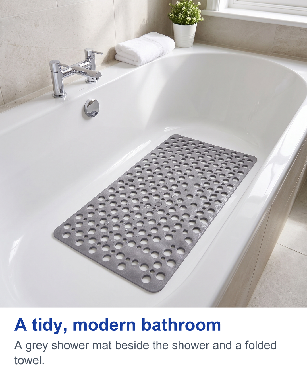 A tidy, modern bathroom