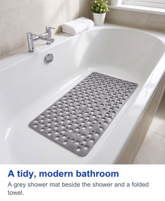 A tidy, modern bathroom