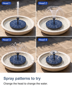 Spray patterns to try: Change the head to change the water.