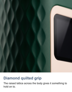 Macro of the diamond quilted body of the IPL hair removal device