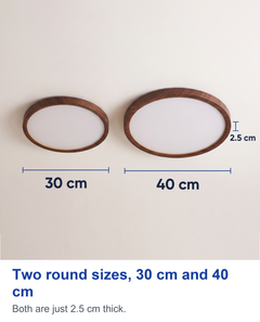 Two round sizes, 30 cm and 40 cm