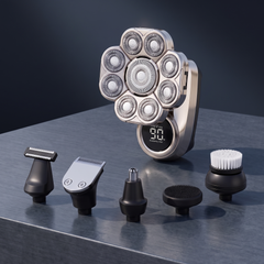 9D rotary bald head electric shaver, LED display lit