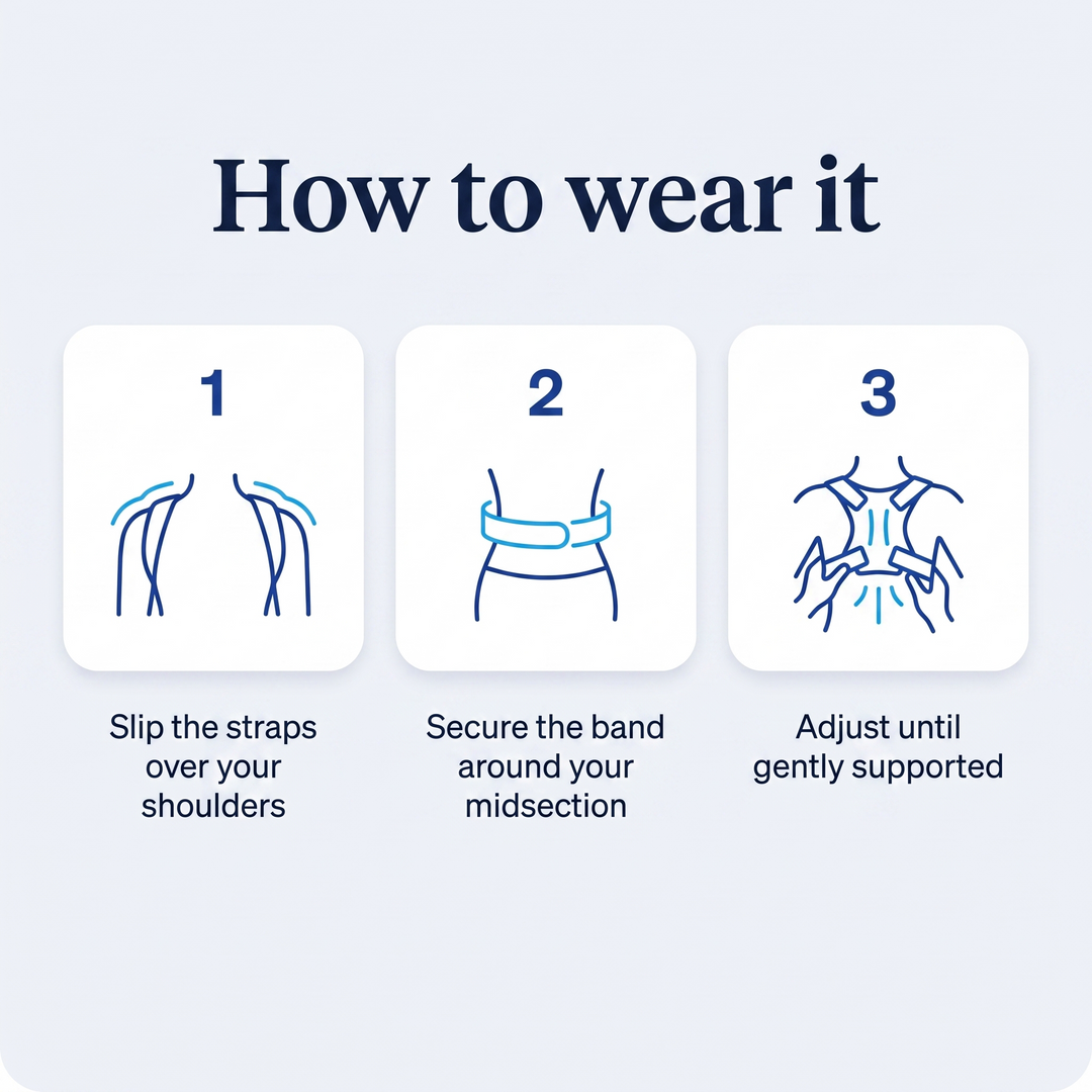 How to wear the posture support brace