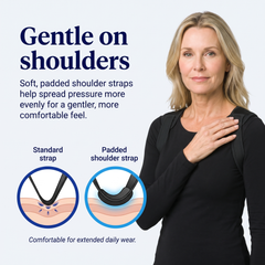 Gentle padded shoulder straps