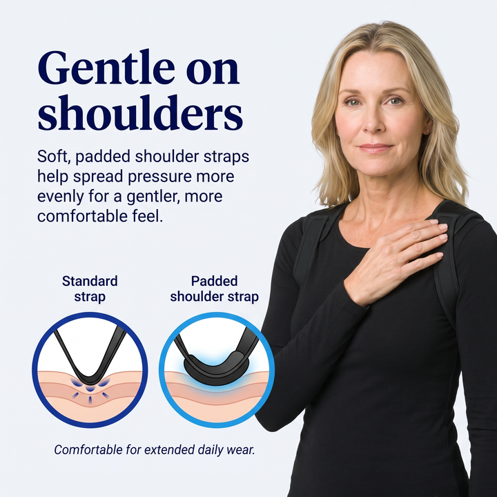 Gentle padded shoulder straps