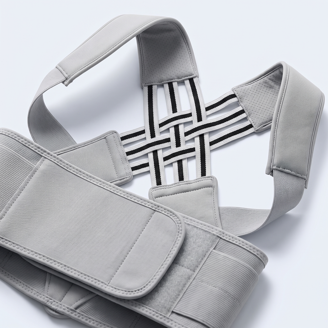 Woven back panel and lumbar band detail
