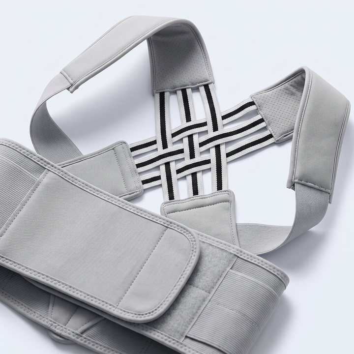 Woven back panel and lumbar band detail