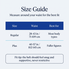 Lower-back support belt size guide