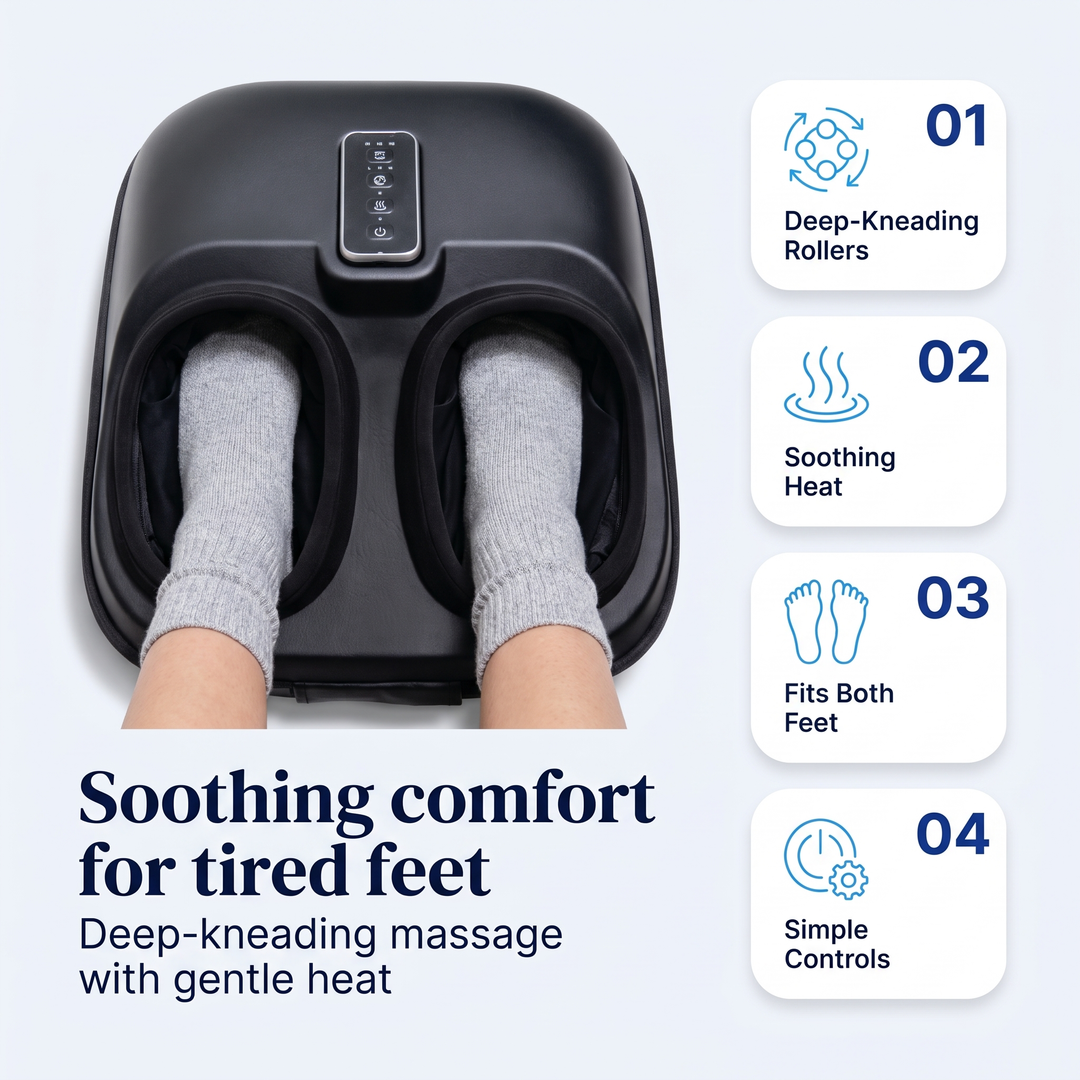 Deep-kneading massage with gentle heat