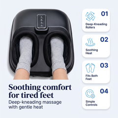 Deep-kneading massage with gentle heat