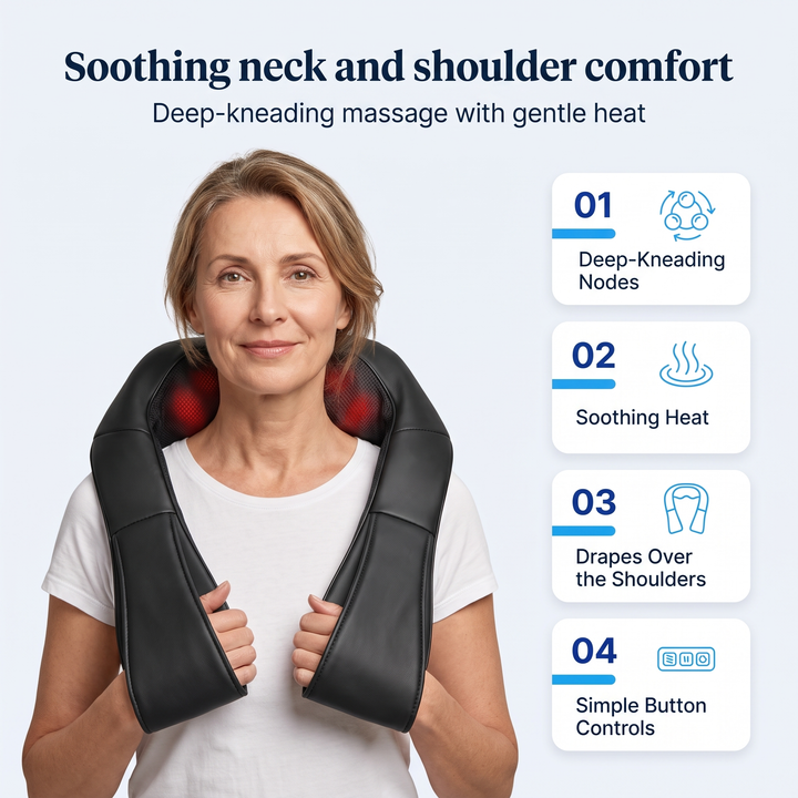 Deep-kneading massage with gentle heat