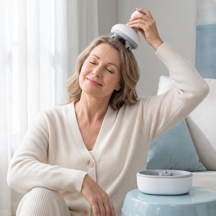 A soothing scalp massage at home