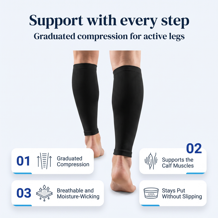 Graduated compression for active legs