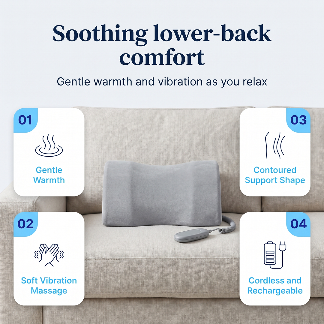 Gentle warmth and vibration as you relax