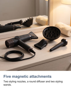 Ionic Hair Dryer, High Speed Blow Dryer with 5 Attachments
