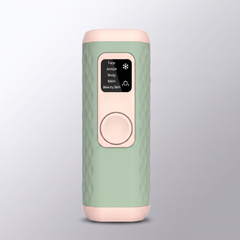 IPL hair removal device in sage mint, front view