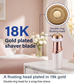 Lady trimmer's floating shaver head, plated in 18k gold