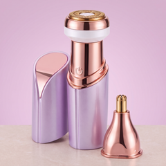 Purple 2-in-1 lady facial and body hair trimmer