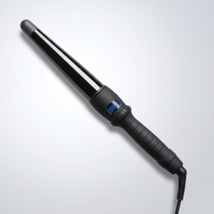 Conical curling wand with a ceramic glaze barrel and LCD screen, 32mm barrel