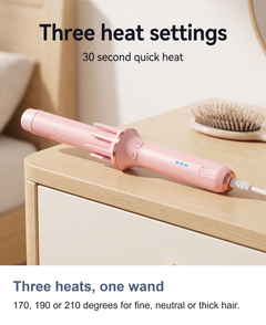 Three heats, one wand. 170, 190 or 210 degrees for fine, neutral or thick hair.