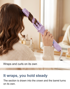 It wraps, you hold steady. The section is drawn into the crown and the barrel turns on its own.