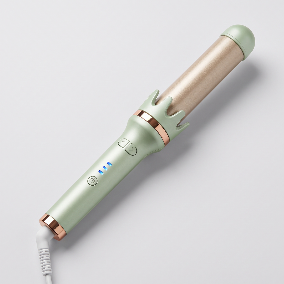 Automatic hair curler, 32mm ceramic curling wand, Green