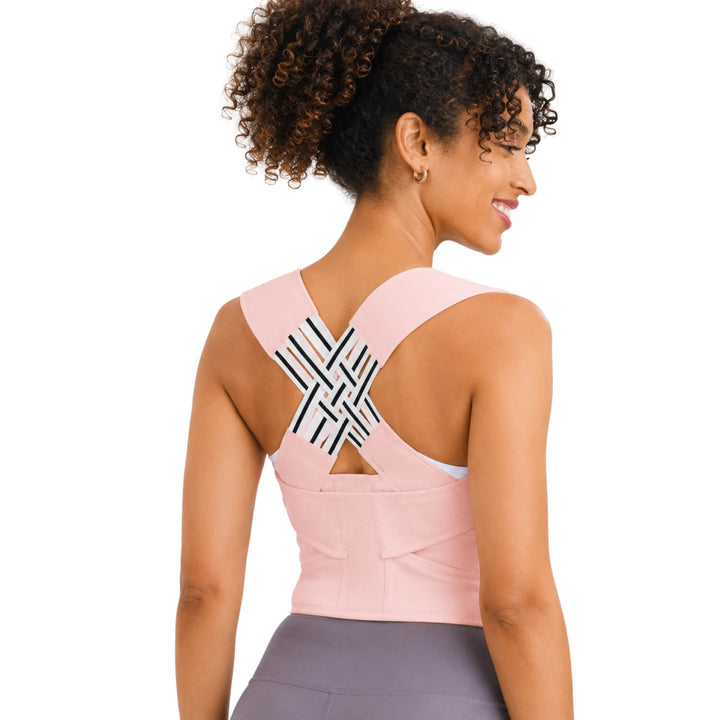 Full-back posture support brace in pink