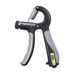 Hand grip strengthener with rep counter in grey